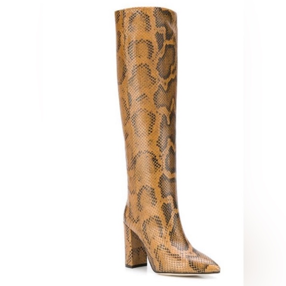 Paris Texas Shoes - Paris Texas Python Leather Block Heel Boots sz 37